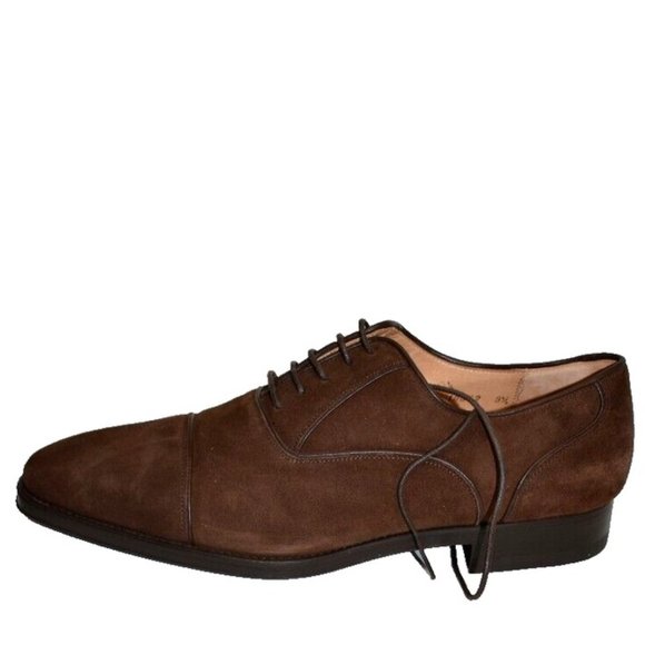 New! Magnanni Men\'s Federico Cap Toe Oxford Brown Suede Shoes Size 9.5 US DD377